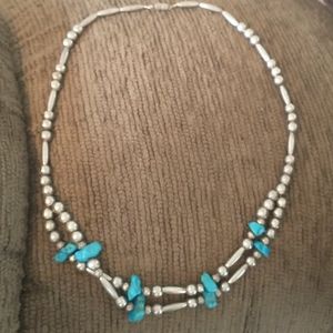 TURQUOISE & SILVER NECKLACE...custom made